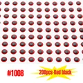 200pcs Red black