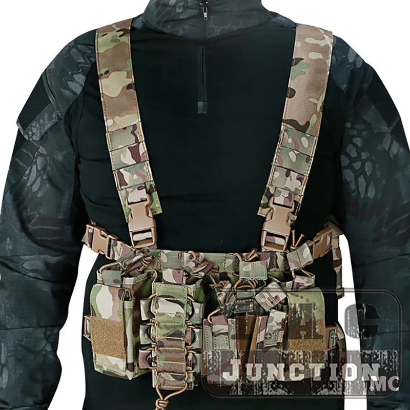 

WST D3 Tactical Chest Rig For Airsoft Paintball Hunting Shooting APC Carrier Front Panel W/ 5.56 7.62 & 9mm Magazine Pouches