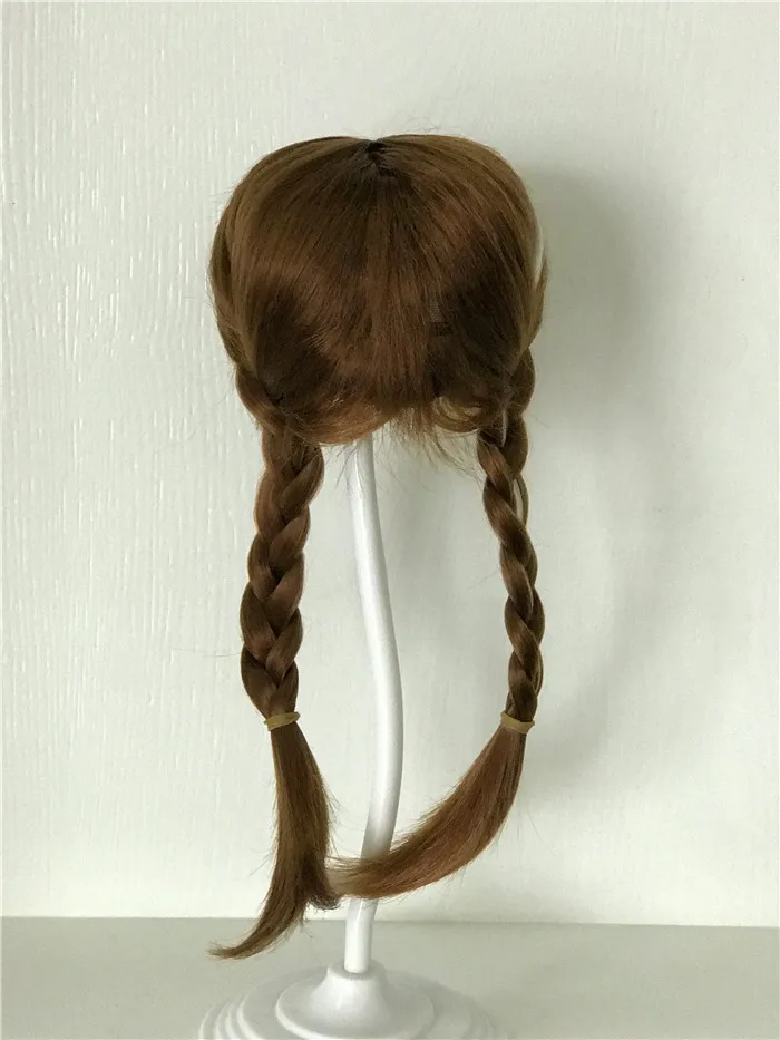 New Braid Brown Hair Wig for 22 Inch Reborn Dolls Long Straight Hair for 32-35cm Doll Head Silicone Reborn Baby Doll Hair Wig