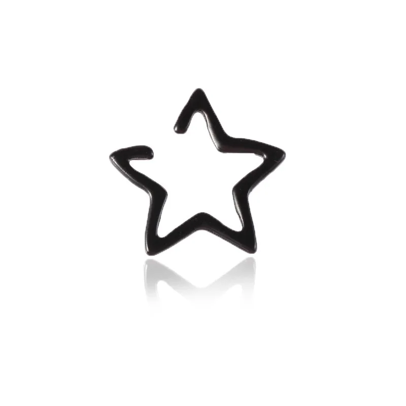 Gold Color Star Ear cuff without Piercing Clip earrings female Boho Vintage Fake Cartilage Earring For Women Men Earclip Jewelry