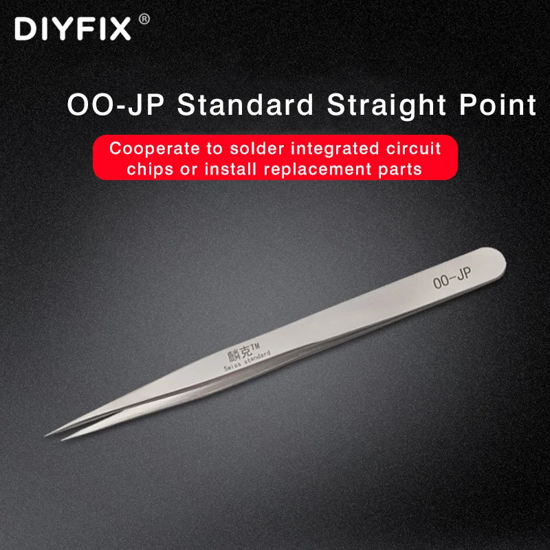 DIYFIX-ملاقط من الفولاذ المقاوم للصدأ ، ملاقط مستقيمة ، للإصلاح الدقيق ، مجموعات الأدوات اليدوية