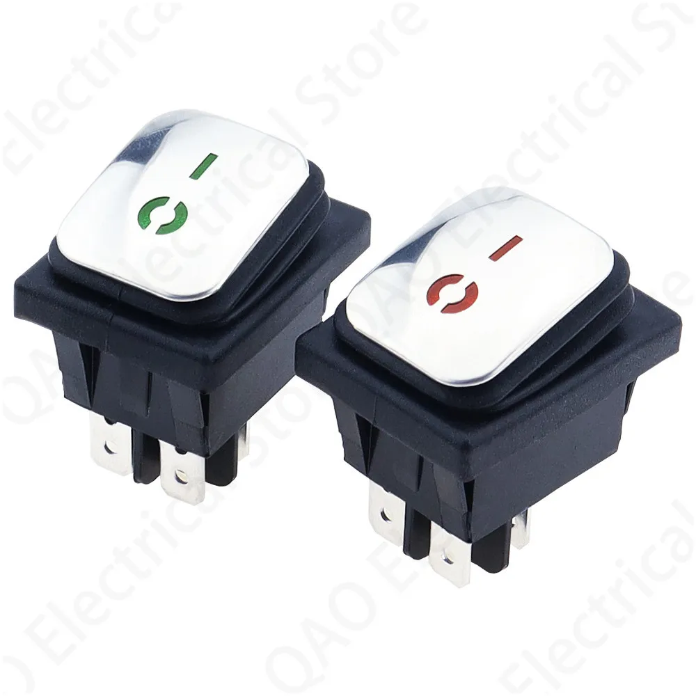 16A 250VAC Heavy Duty KCD4-201 KCD4 Waterproof Rocker Switch Latching ON OFF 12V 220V Red Green Blue Yellow Light Illuminated