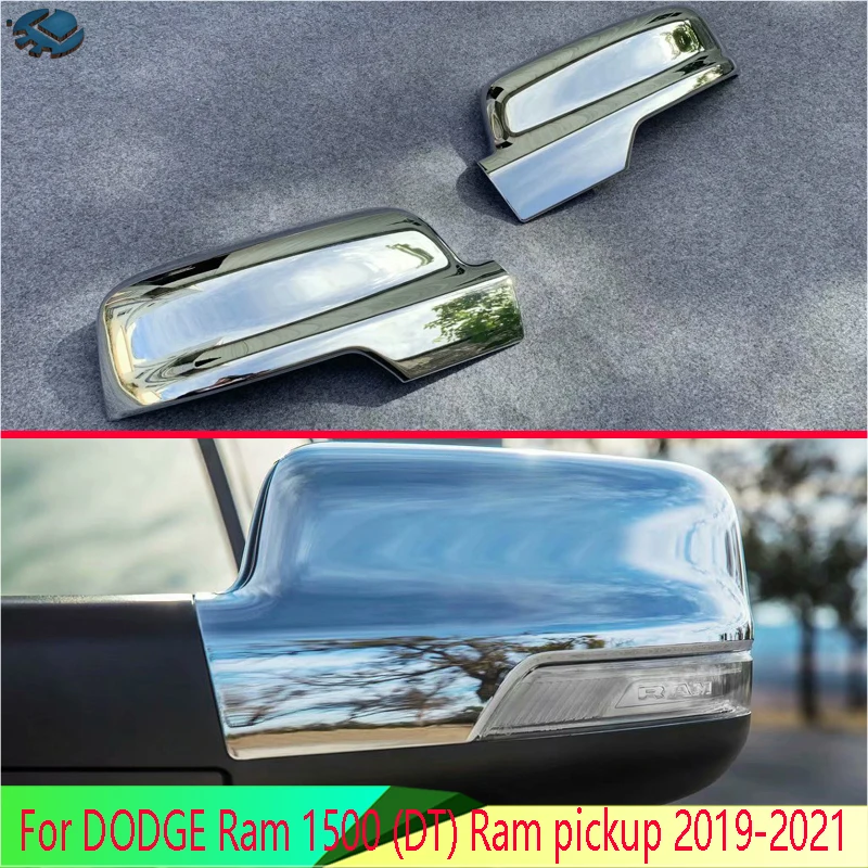 

For DODGE Ram 1500 (DT) Ram pickup 2019-2021 ABS Chrome Door Side Mirror Cover Trim Rear View Cap Overlay Molding Garnish