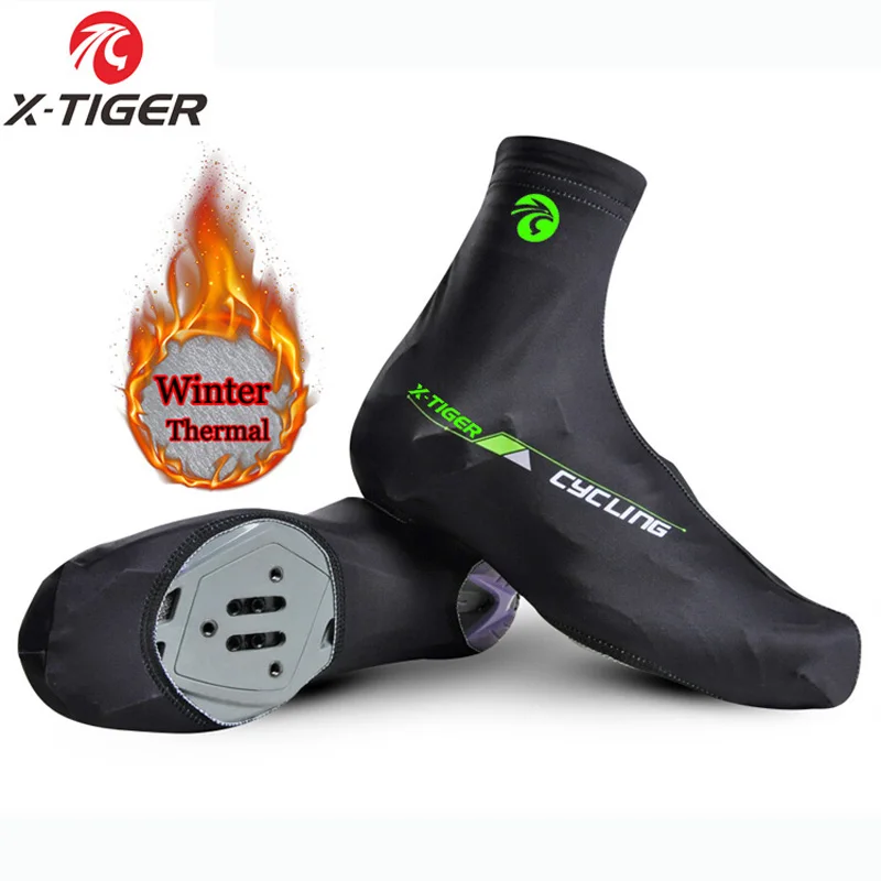 

X-TIGER Thermal Fleece Cycling Shoe Covers Winter Overshoes Covers Keep Warm Windproof Bicycle Cycling Shoe Covers