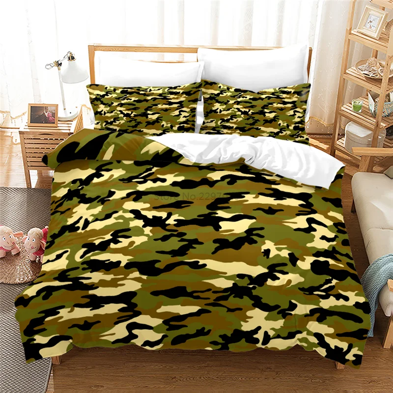 Army Green Camouflage 3D Bedding Set Print Duvet Cover Sets with Pillowcase Home Textile Single Double Twin Full Queen King Size