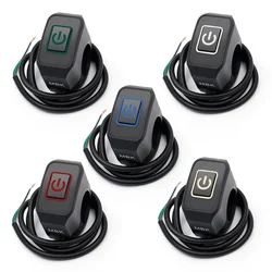 Motorcycle Switch Headlight Horn Modified Control Switch Handlebar Mount Red Blue White Yellow Green Button with LED Light