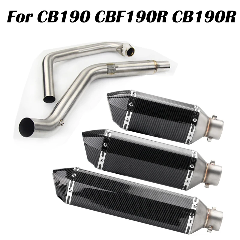 

Motorcycle Exhaust Slip On For Honda CB190 CBF190R CB190R CBF190X Muffler Pipe Middle Link Mid Pipe Front Tube System