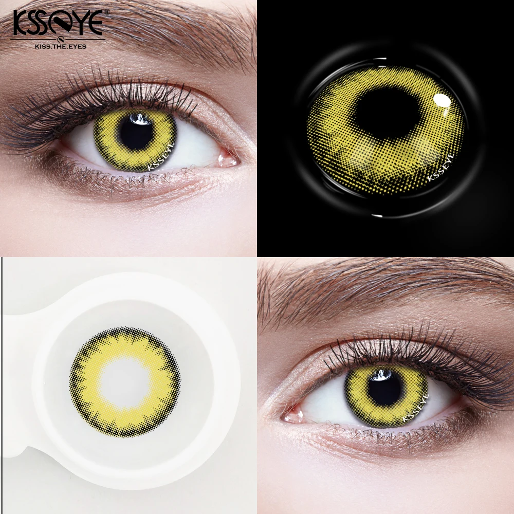 KSSEYE 2pcs/pair Pro Color Contact Lens Eye Color Cosmetic Color Contact Lens Beauty Eye Contact Lenses