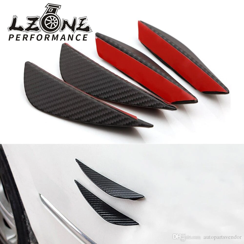 LZONE - Universal 4pcs Fit Front Bumper Lip Splitter Fins Body Spoiler Canards Valence Chin for Subaru Mercedes w204 Bmw e46