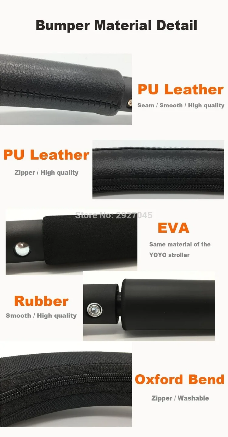 MomTan ® Kinderwagen-Zubehör, Armlehne, PU-Leder, Stoßstangenstange, Handlauf, verlängertes Trittbrett, kompatibel mit Babyzen YOYO 2, YOYO 3 – Detail 10