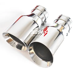 1 Piece Car 304 Stainless Steel Universal Bevel Edge System Muffler  End Pipe Exhaust Tip