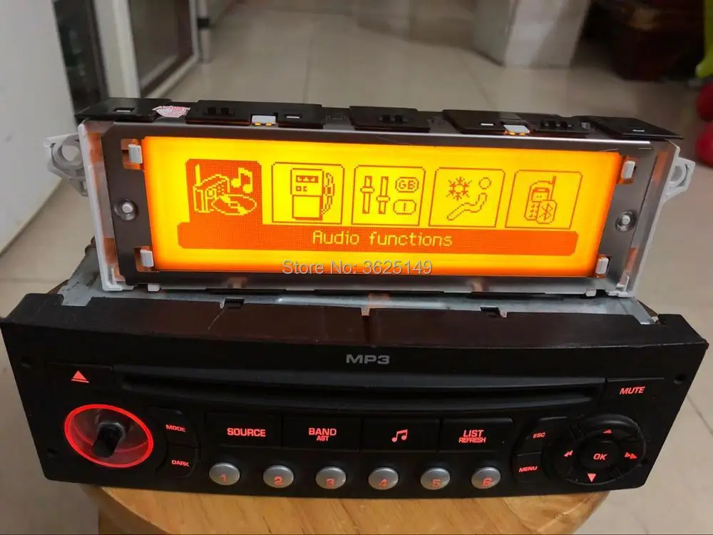Hot Sale Screen Support USB Dual-zone Air Bluetooth Display Yellow monitor 12 pin for Peugeot 307 407 408 citroen C4 C5 screen