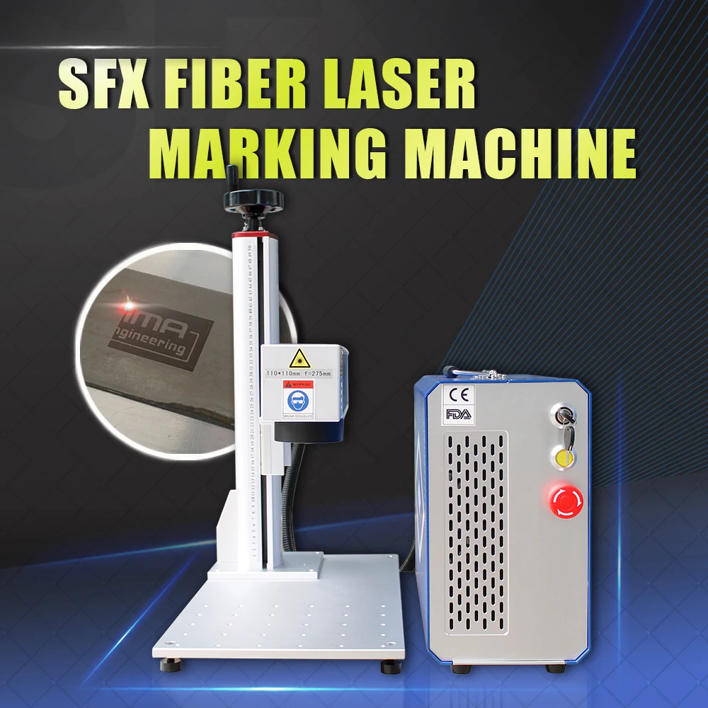 30W JPT MOPA  M7 fiber laser marking machine 110*110mm lens With 100mm Rotary Axis