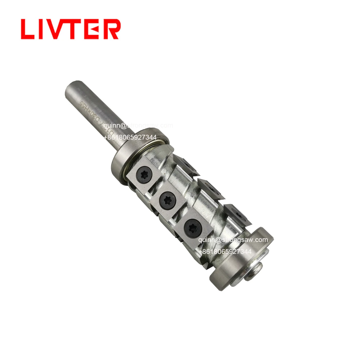 LIVTER carbide insert bearing 12.7 12 mm 1/2\'\' helical cutter for trimming wood spoilboard surfacing CNC Router Bits