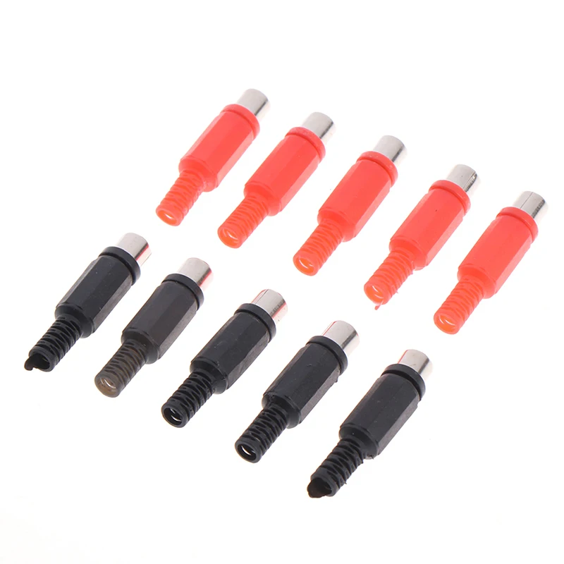 10 pcs 50V 0.5A RCA Audio Connectors Female Welding Jack Cold Pressure Socket Adapter