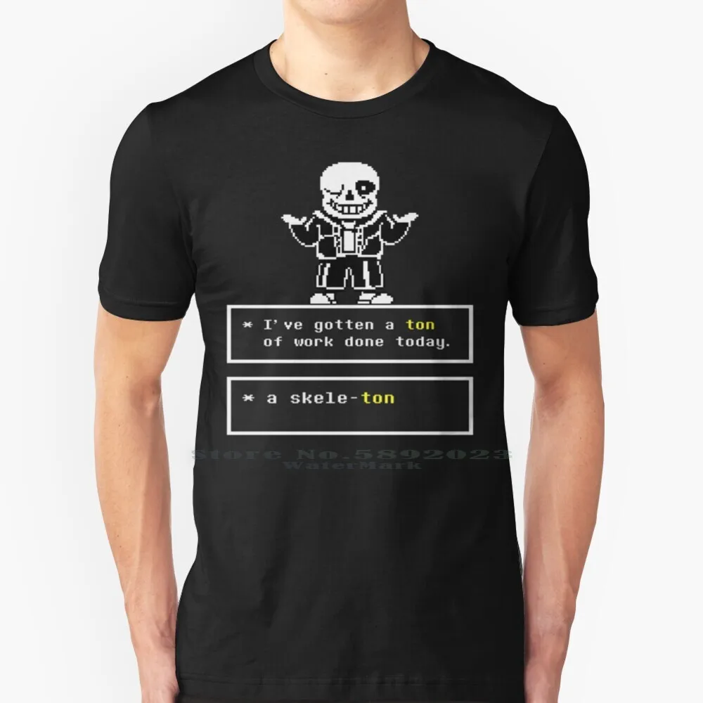 Undertale Sans T Shirt 100% Pure Cotton Big Size Undertale Skeleton 8 Bit Frisk Chara Flowey Papyrus Toriel Undertale Skeleton