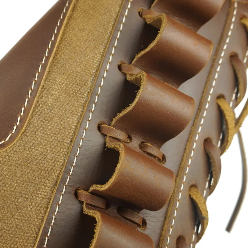 Leather Rifle Sling Shoulder Padding Tactical Strap And Shotgun Gun Buttstock Ammo Shell Holder For 5pcs 12 Gauge