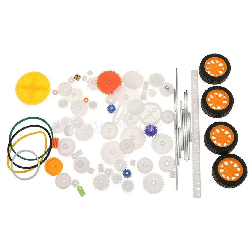 78pcs Model Gear Kit Motor Axles,Tires Bushings,Copper Gears,Bevels,Racks Accessories for DIY Toy Car Gears Model Parts набор