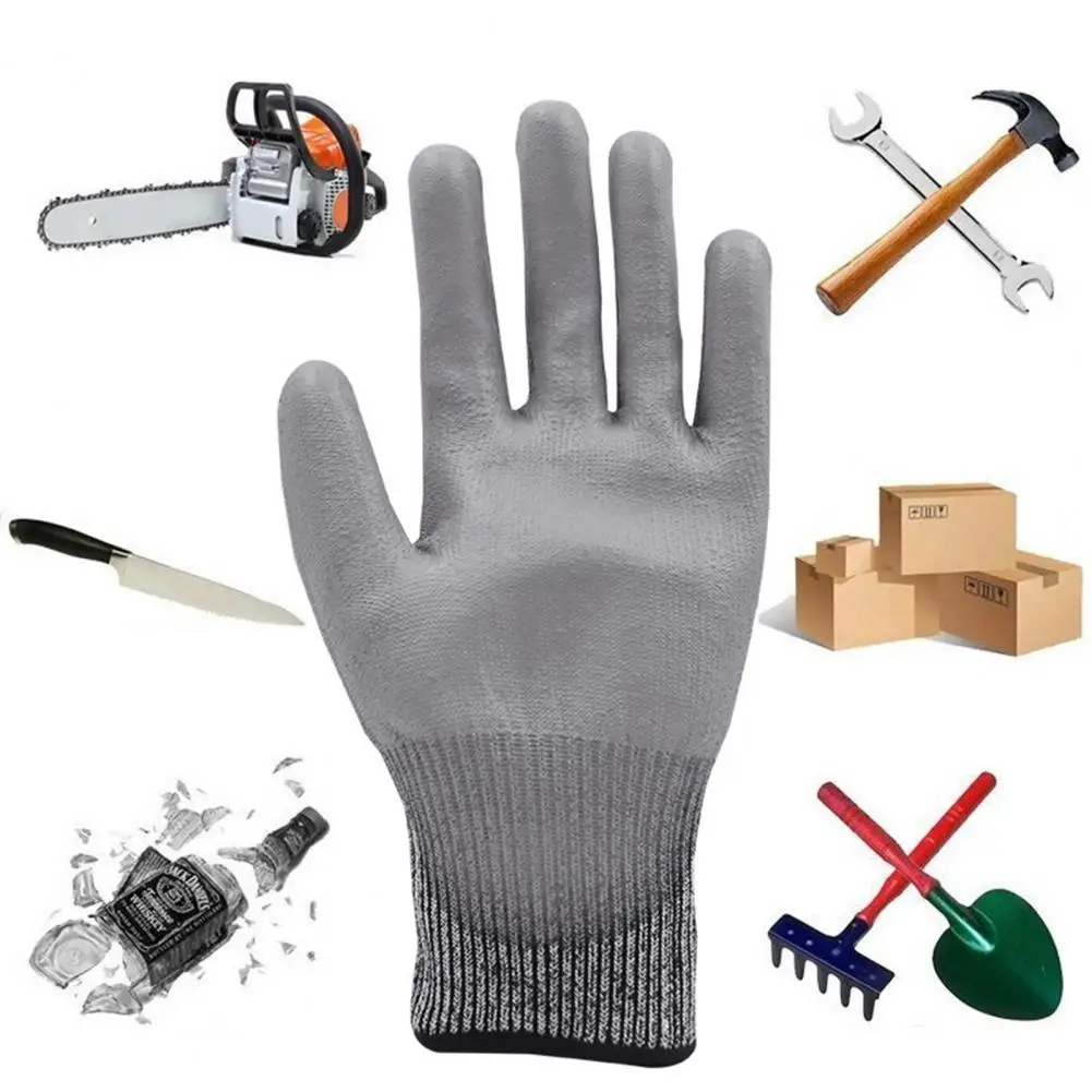 1 Pair Anti Cut Gloves Cut Resistant Gloves Resilient Wear resistant Level 5 Safety Durable Cut Resistant Gloves