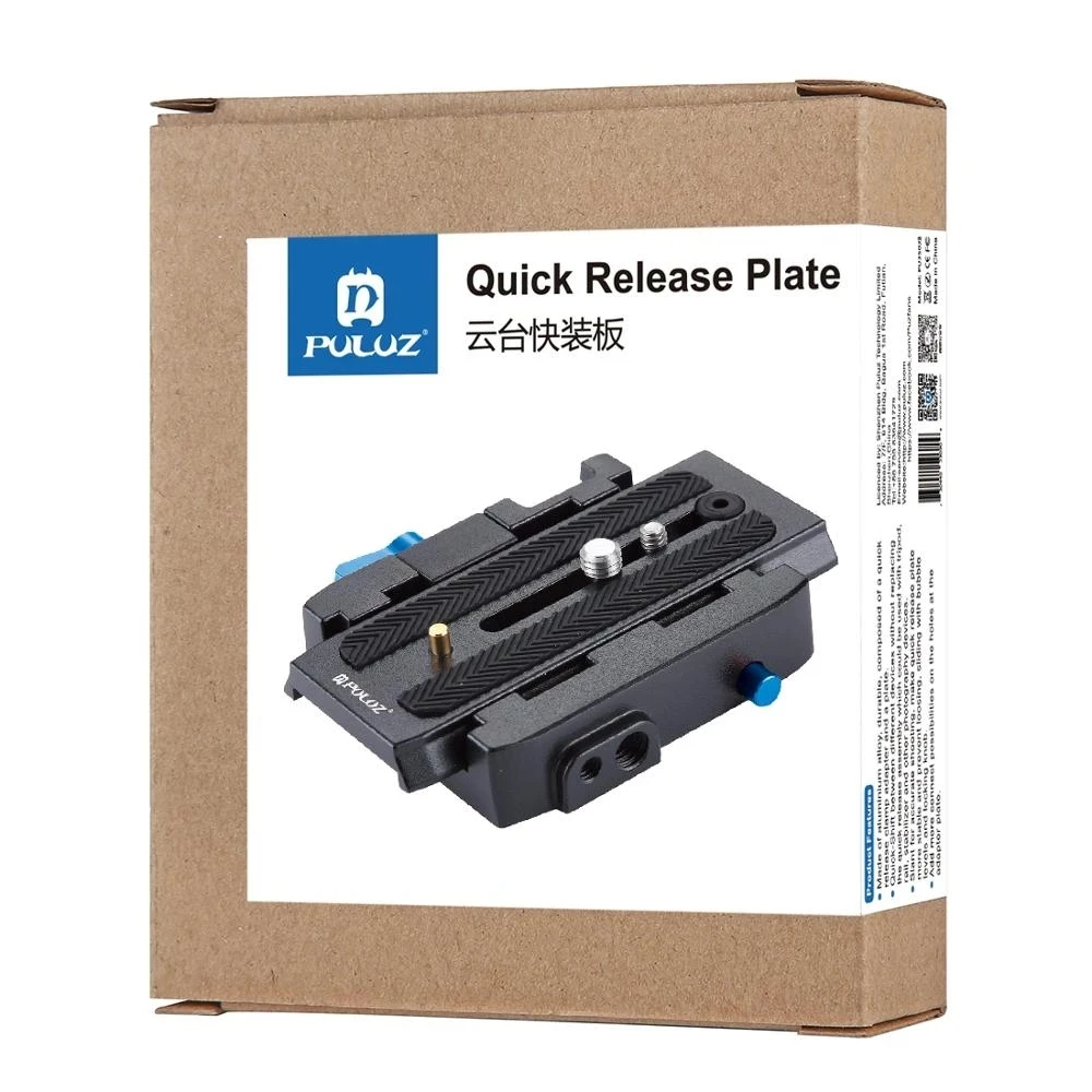 Быстроразъемный зажим PULUZ из алюминиевого сплава PTZ + быстросъемная пластина и винт 1/4 3/8 для зеркальных камер, аксессуары для штатива