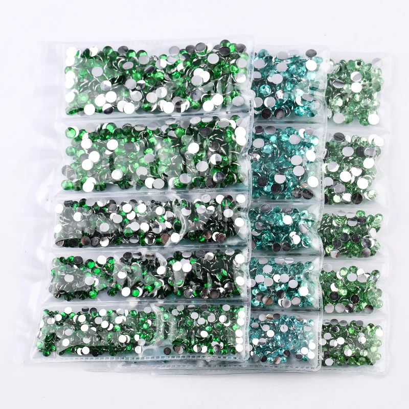 QIAO 3/4/5mm Mixed Size 2700pcs Resin Decoration Rhinestones Non Hotfix flatback Rhinestone nail Art For Clothes Decoration DIY