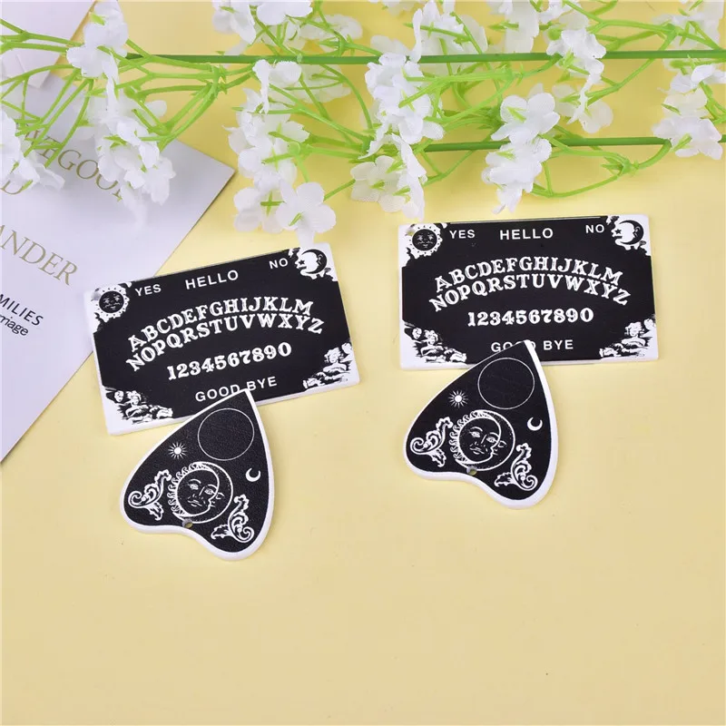 10 pz/pacco Divinazione Magia Ouija Planchette Pendenti e Ciondoli Spirit Board Gotico Ouija Board per Portachiavi Collana Orecchino FAI DA TE Fare