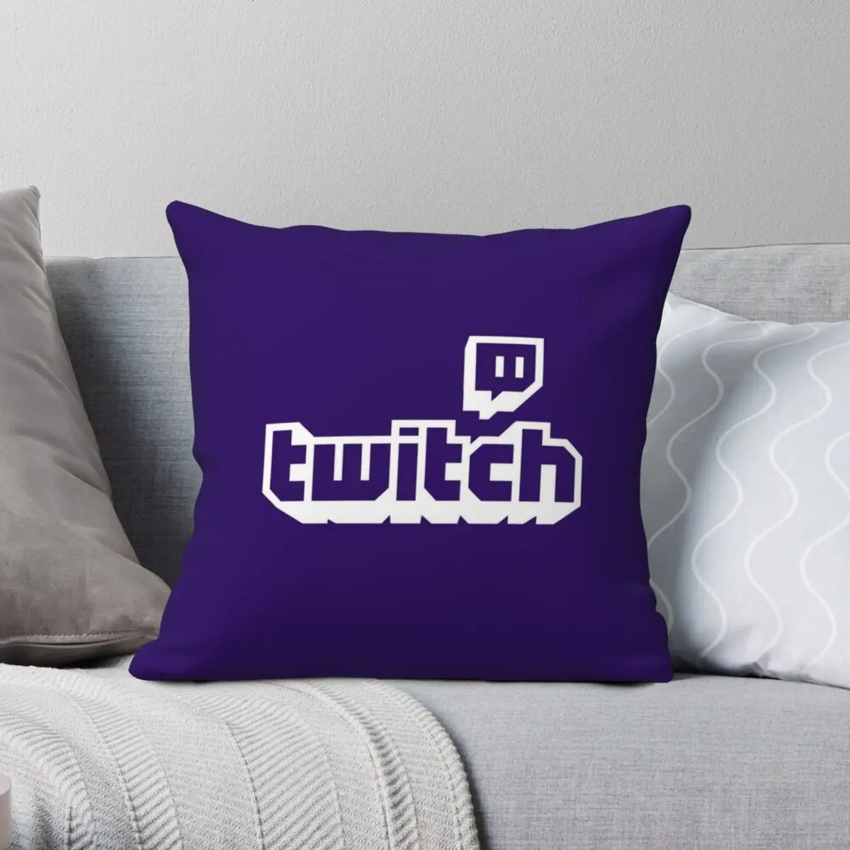 

Twitch Pillowcase Polyester Linen Velvet Pattern Zip Decor Pillow Case Sofa Seater Cushion Cover