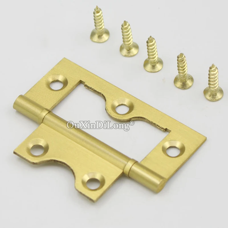 Brand New 4PCS Solid Brass Sub Mother Furniture Hinges 2.5'' Cupboard Wardrobe Closet Dresser Cabinet Door Hinges with Screws