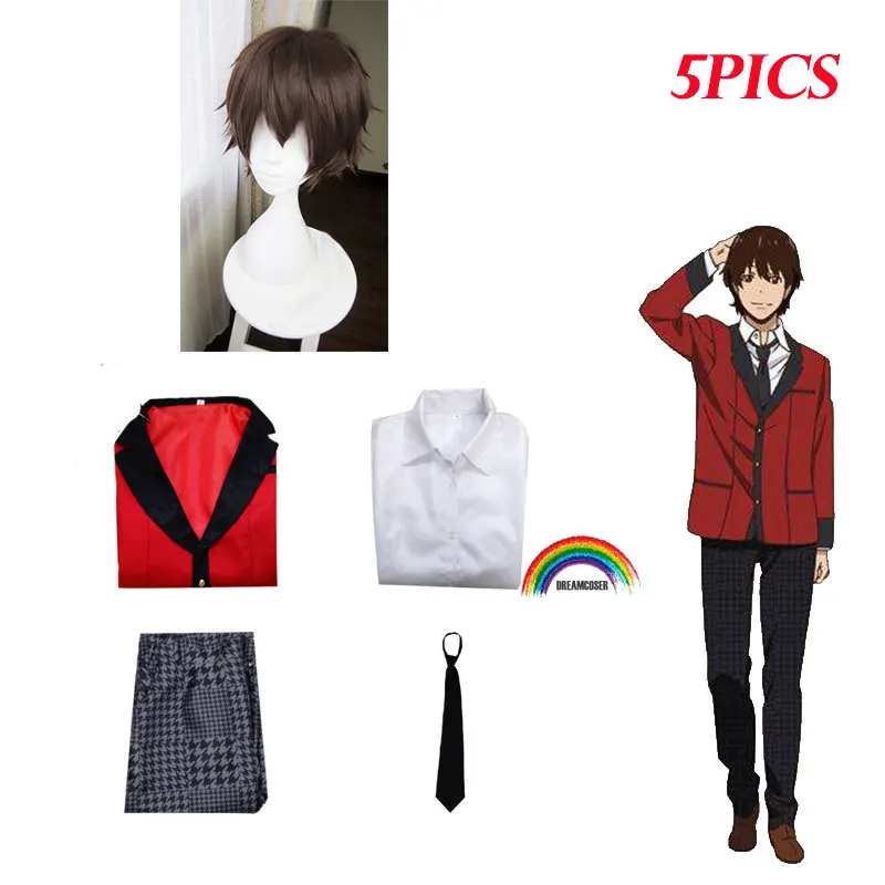 5pis Anime Kakegurui Cosplay Kostüm Jabami YumekoSuzui Ryota Cosplay Kostüm Frauen Schuluniform Anzüge Perücke Schuluniform