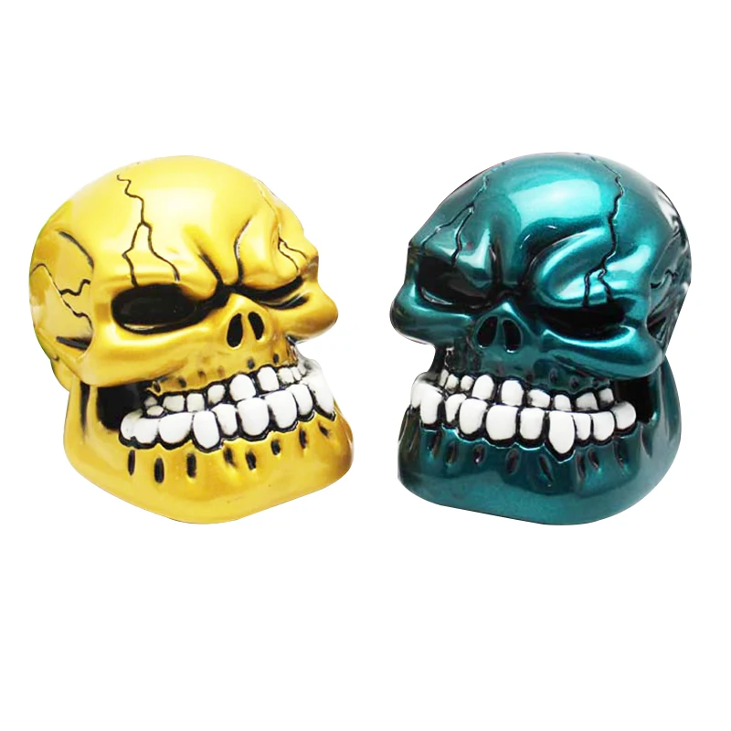 

Universal Gear Shift Knob Car Skull Head Shift Knob Blue Color Resin Gear Stick Head Car Gear Knob