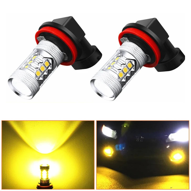 

H11 Led HB4 9006 HB3 9005 H8 Противотуманные фары лампы для фар дальнего света заменить лампы 12V 24V лампы автоматические светодиоды 3030SMD 3000 К золотисто-желтый