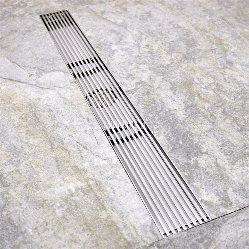 

CGT120 Bathroom Shower Room Toilet Long Strip Invisible Shower Floor Drain 304 Stainless Steel Floor Rectangle Floor Drain