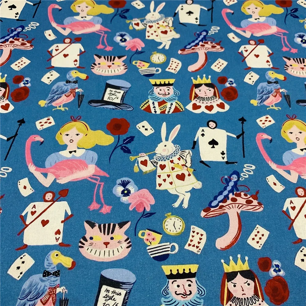 Cartoon Poker Alice 100% Cotton Fabric Material Patchwork Sewing Fabrics Quilt Needlework DIY Cloth baby mask Material