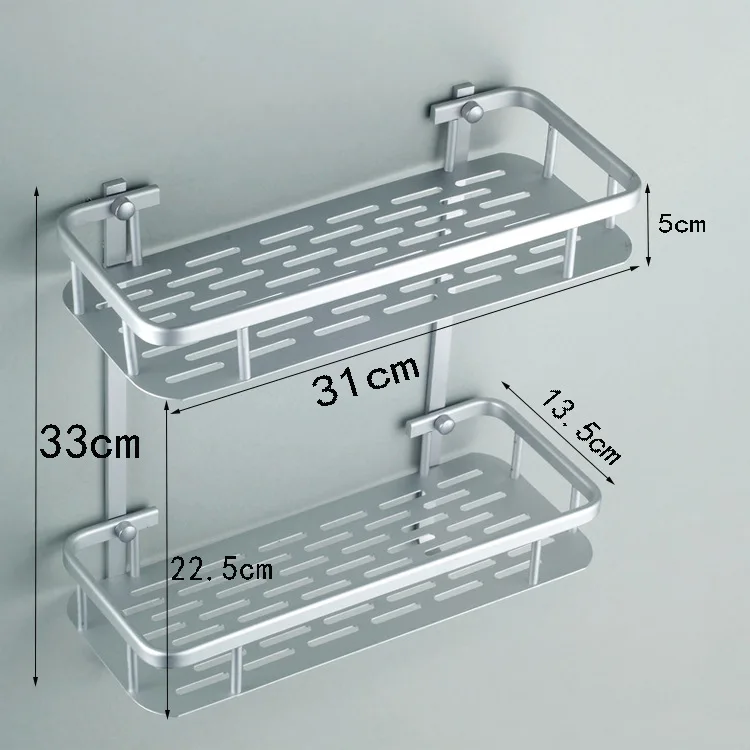 Space Aluminum Bathroom Shelf Shower Shampoo Soap Cosmetic Shelves Bathroom Accessories