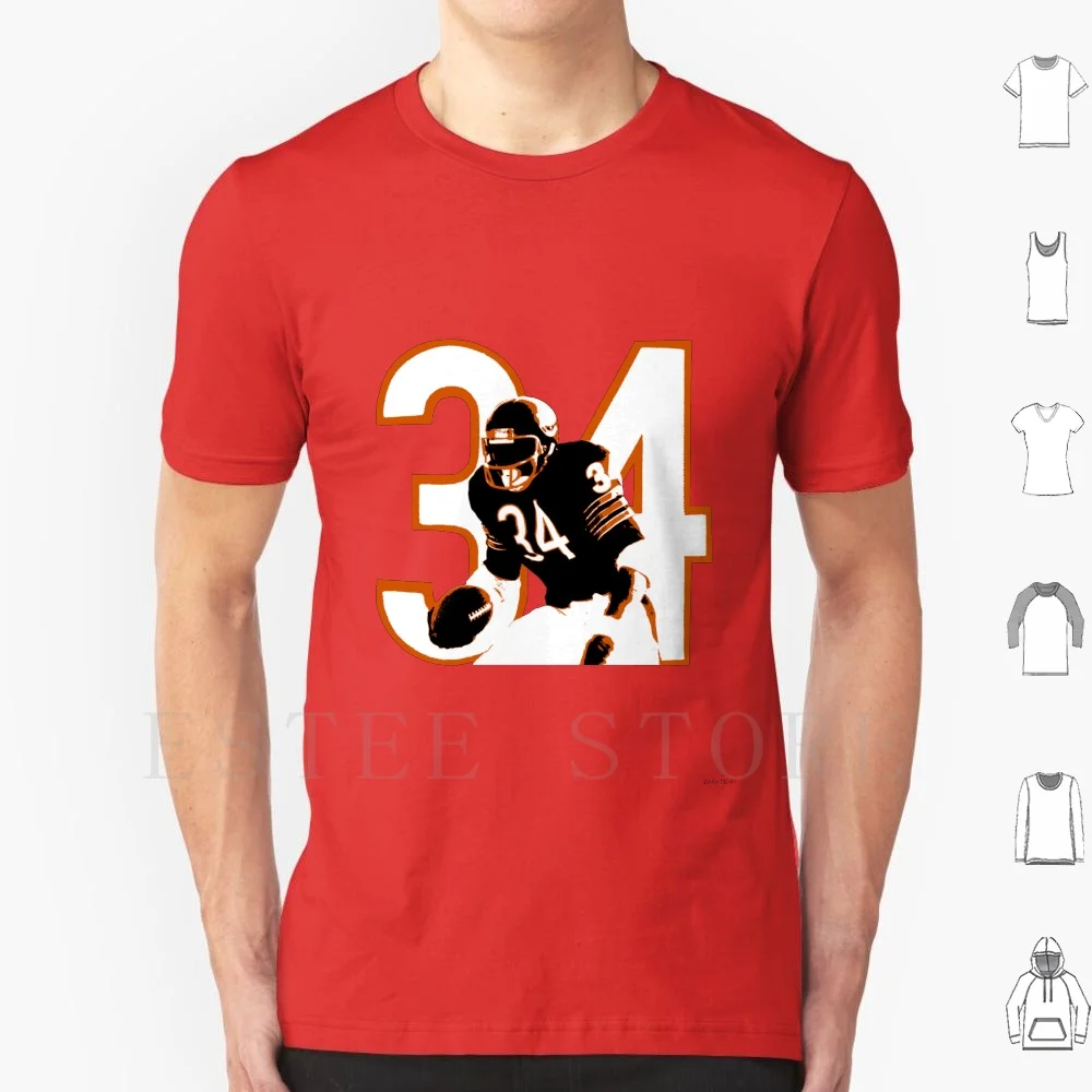 Camiseta de Walter Payton para hombre, algodón 6xl, Walter Payton Bears Chicago Da Bears, dulce 34 leyenda, fútbol legendario para correr en la espalda