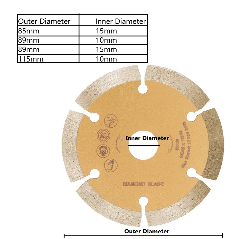 Diamond Saw Blade 85/89/115mm Dry-Cut Disc for Angle Grinder Cutting Concrete Ceramic Brick Marble Stone Cutting Discs