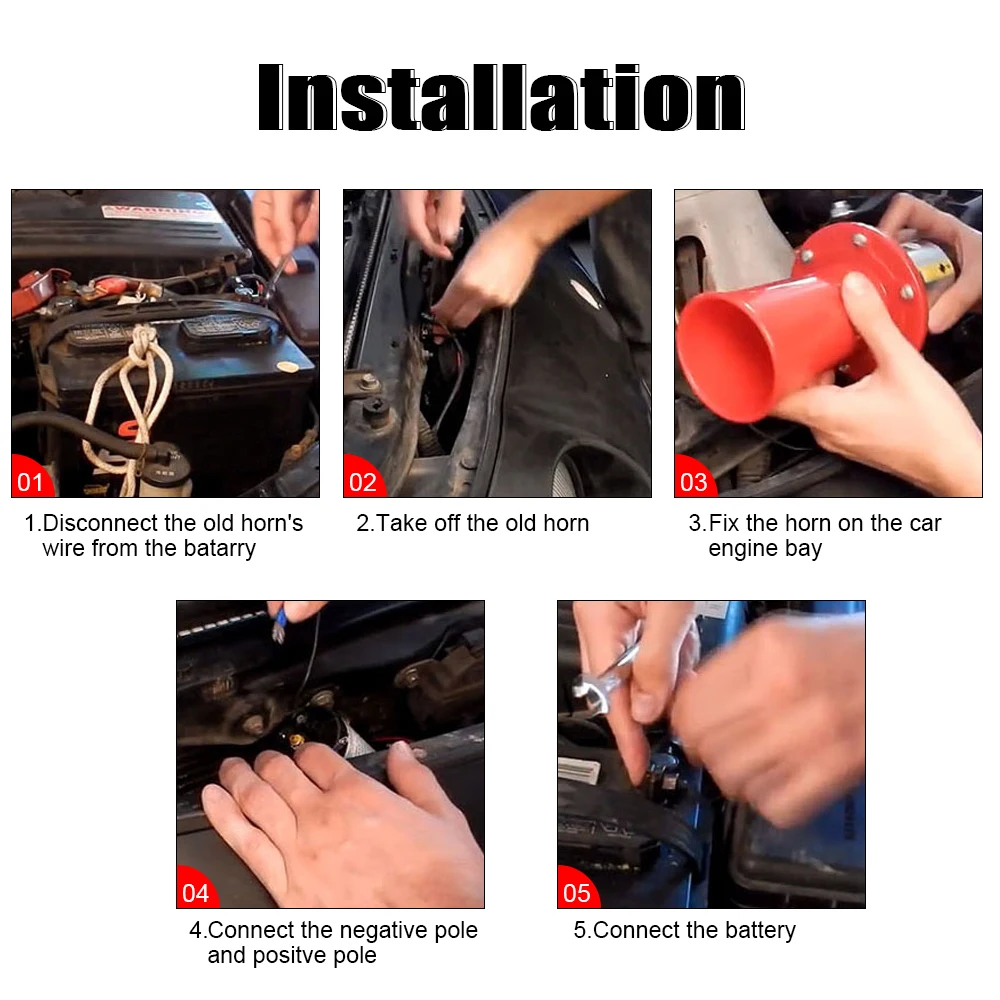 Picture 7: Car Air Horn Antique Ahooga Klaxon 12V Vintage OO-GA Classical for Ford Model T Style Old School Chrome 115DB Motorbike WLR-LB03