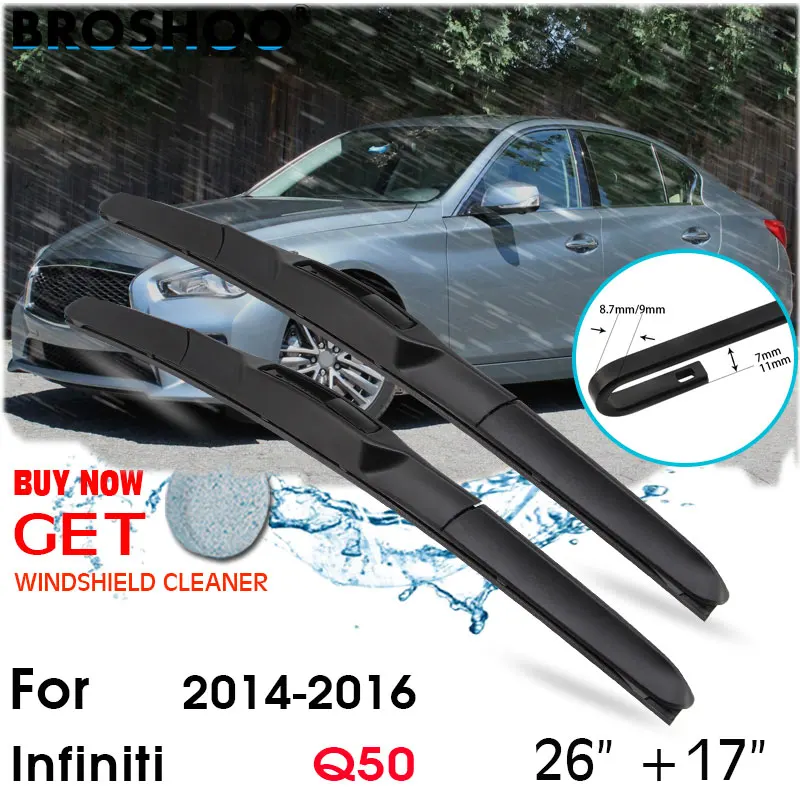 Escobillas Limpiaparabrisas Delanteras para Auto, Accesorios para Infiniti Q50 26"+17" 2014-2016