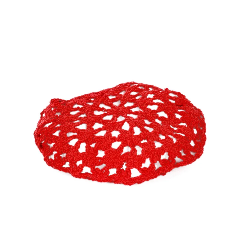 Hollow Out design Women\'s knitted hat Beanies Lady Girl Beret hat Crochet Soft Artist hat French Painter Pumpkin hat Caps Gorro