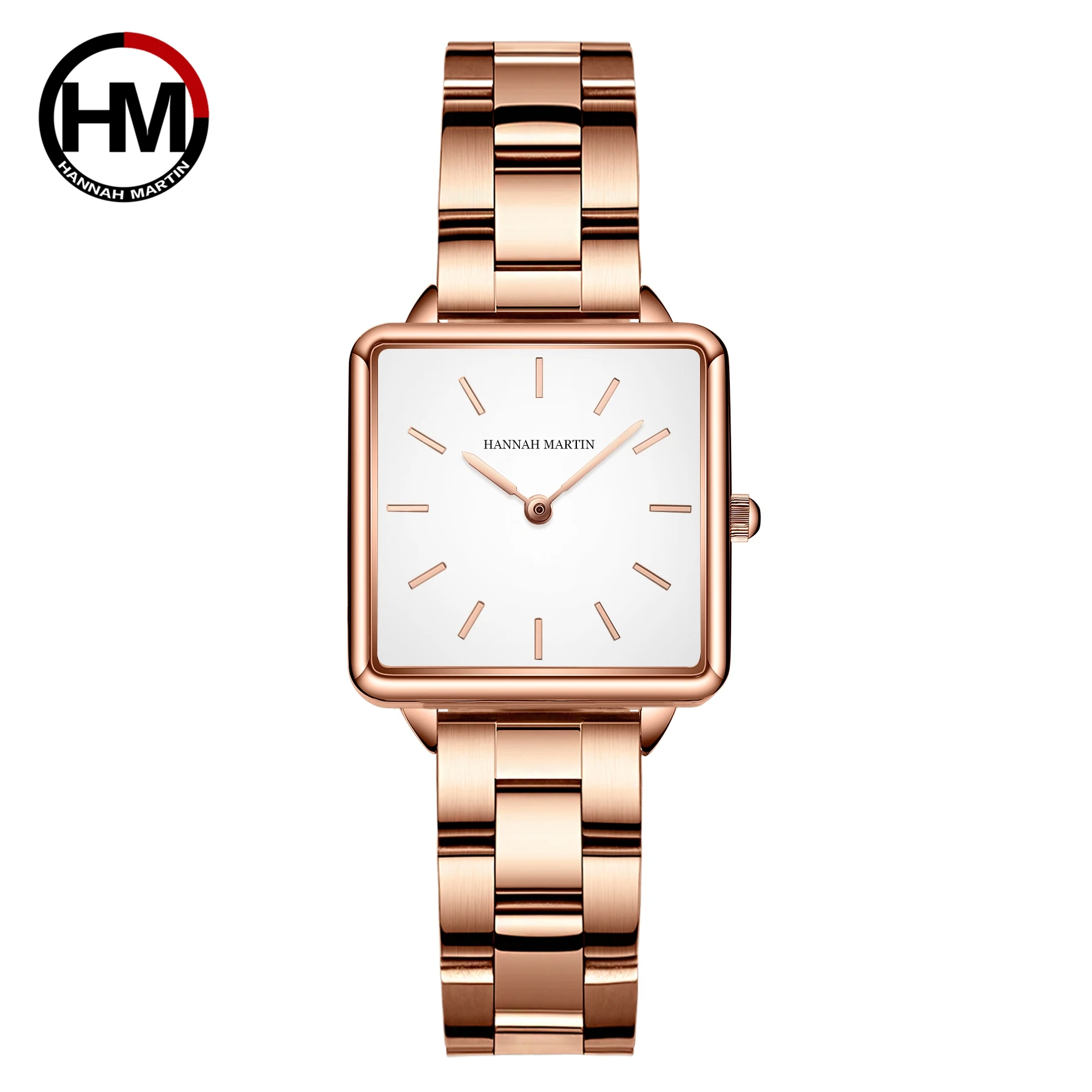 Rose Gold Luxury Square Watch for Women