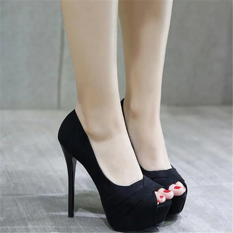 Platform high heels shoes pumps women shoes Wedding shoes woman peep toe pumps platform stiletto heels talon femme