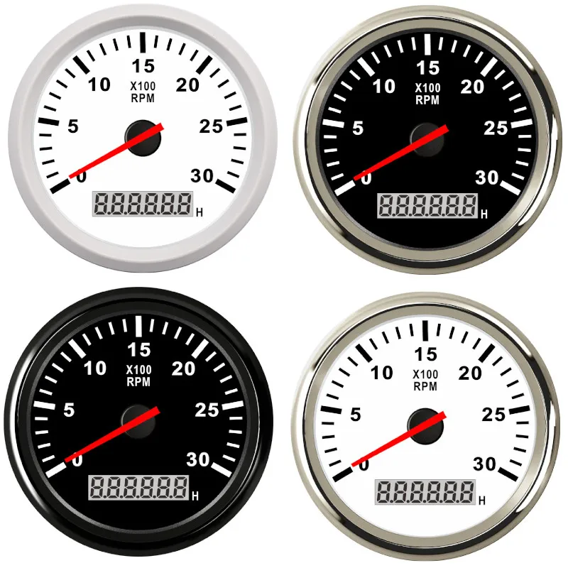 8000 rpm Tachometer Boat Car Marine Tacho meter with LCD Hourmeter Car Tachometer with red backlight 12V boat accessories marine