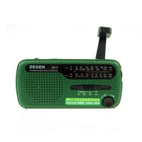 DEGEN DE13 linterna FM sol despertador Radio puede alimentar a su teléfono Radio de emergencia portátil FM MW SW receptor de Radio de manivela