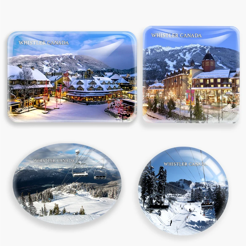 Whistler Canada Fridge Magnet World Tourist Souvenir glass Refrigerator Magnetic Stickers Home Decor Tourist gift