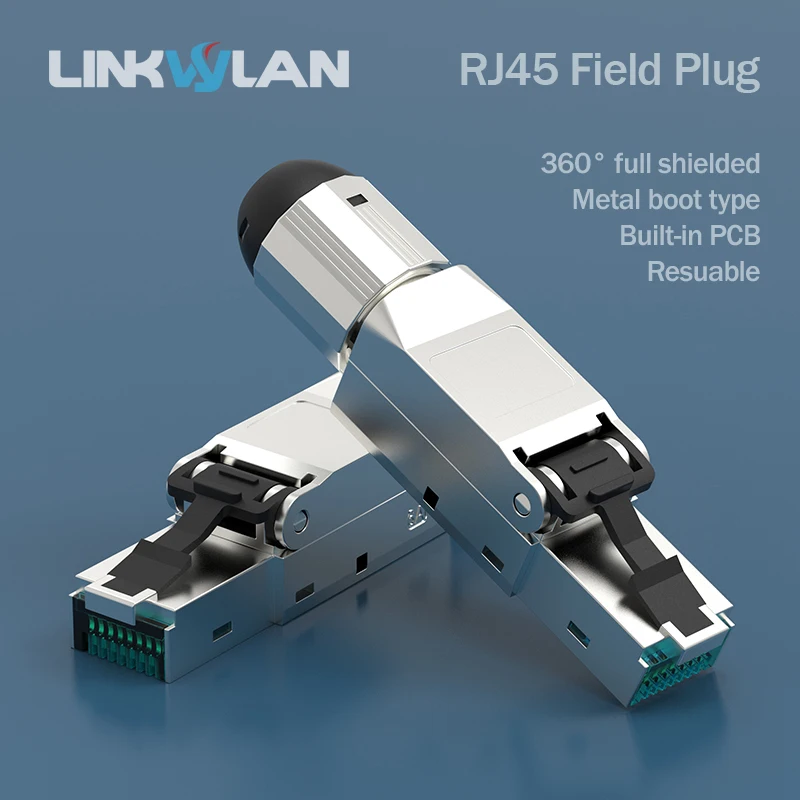 프리미엄 디자인 RJ45 툴리스 필드 플러그 차폐 고속 종단 커넥터, Cat7 6A CAT6 22 23AWG 솔리드 설치 케이블