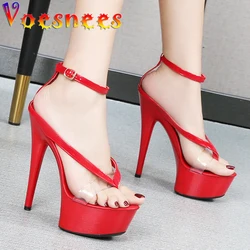 Flip-flops Ladies Stripper Heels Shoes Woman Platforms 15cm High Heels Sandals Women Sexy Wedding Shoes Modern Sandals Dresses