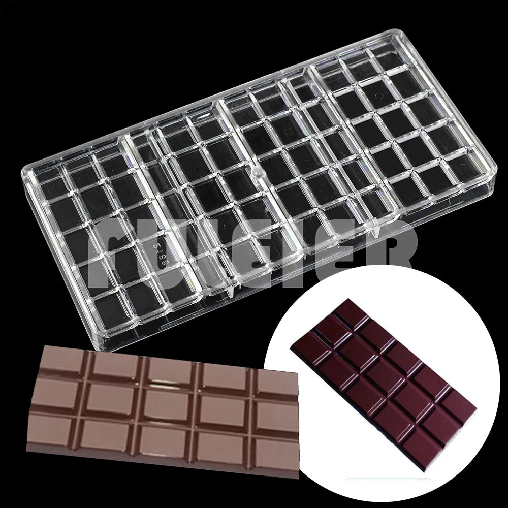 3D Polycarbonate Chocolate Mold For Baking Candy Bar Mould Sweets Bonbon Chocolate Cake Decoration Confectionery Tool Bakeware