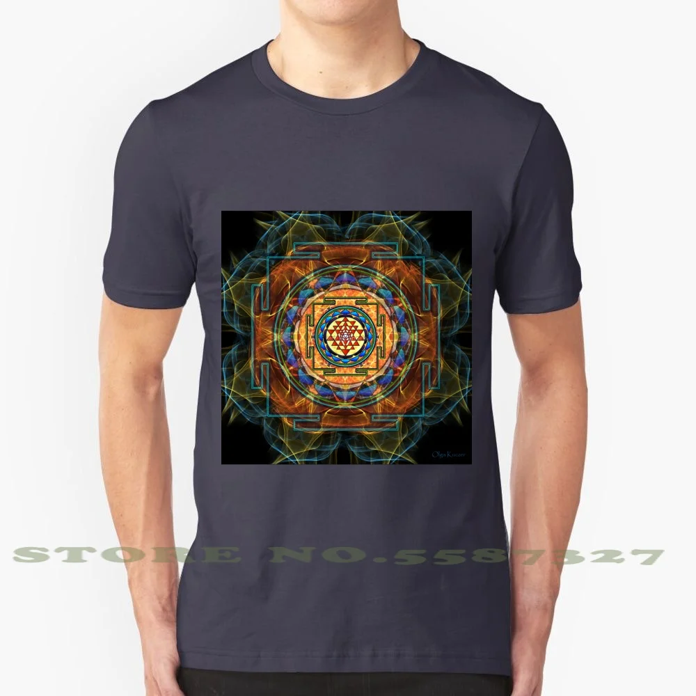 The Sri Yantra - Sacred Geometry 100% Cotton T-Shirt Sri Yantra Sacred Geometry Spiritual Meditation Vedic Yanfra Lakshmi Shri