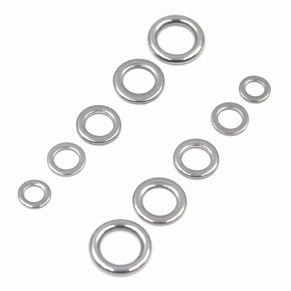 MNFT 200Pcs Fishing Solid Rings Fishing Ring Lure Accessories Stainless Steel Forged Rings