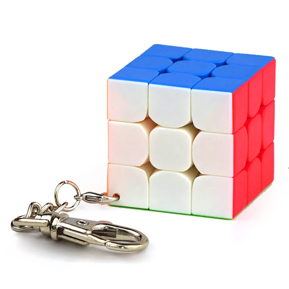 MoYu-llavero de cubo mágico Mofangjiaoshi, juguetes educativos profesionales, llavero de cubo mágico, rompecabezas, 3cm, 3,5 cm, Mini 3x3x3